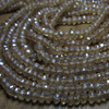 2x 14 Inches FULL STRAND Very Fine Quality Light Golden Citrine Mystic Quartz Micro - Faceted Rondell beads - Size 4 mm